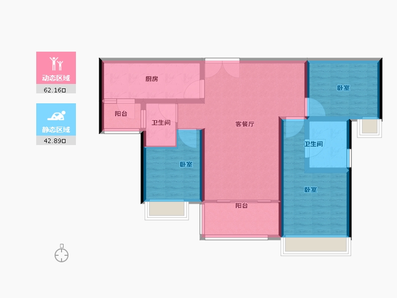 广东省-中山市-中澳春城-93.61-户型库-动静分区