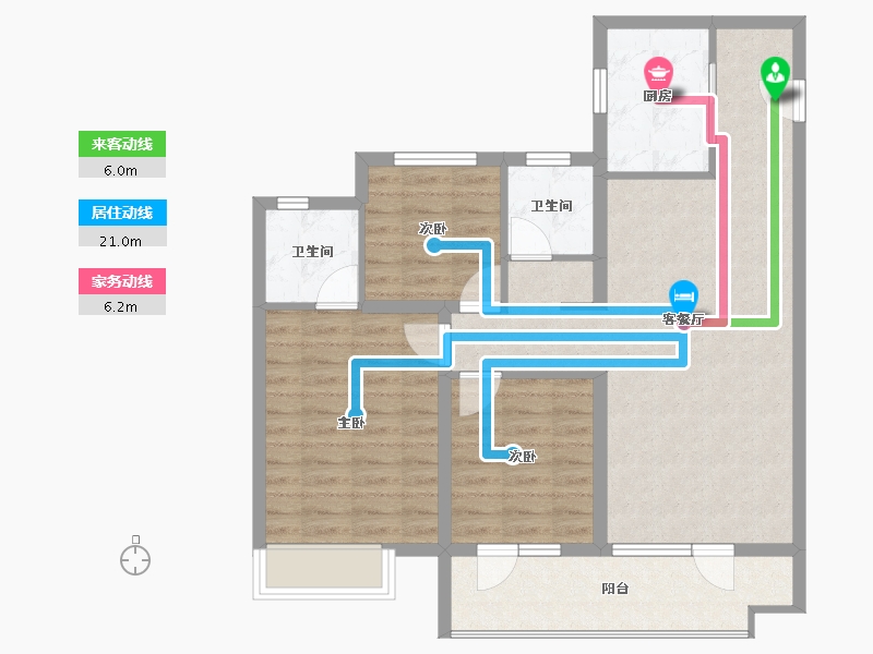 山东省-青岛市-越秀星汇城-86.25-户型库-动静线