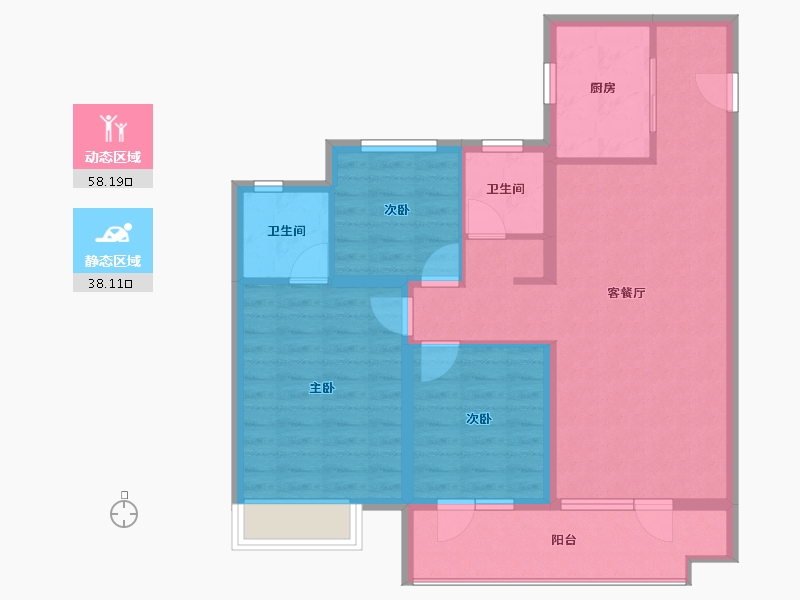 山东省-青岛市-越秀星汇城-86.25-户型库-动静分区