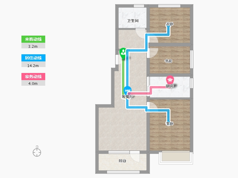 山东省-青岛市-万科顺城海潮云起-72.06-户型库-动静线