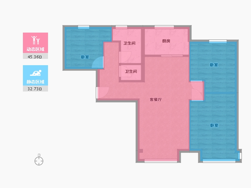 北京-北京市-首开万科城市之光-70.00-户型库-动静分区