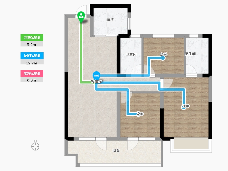 山东省-青岛市-莱西天泰城-85.44-户型库-动静线