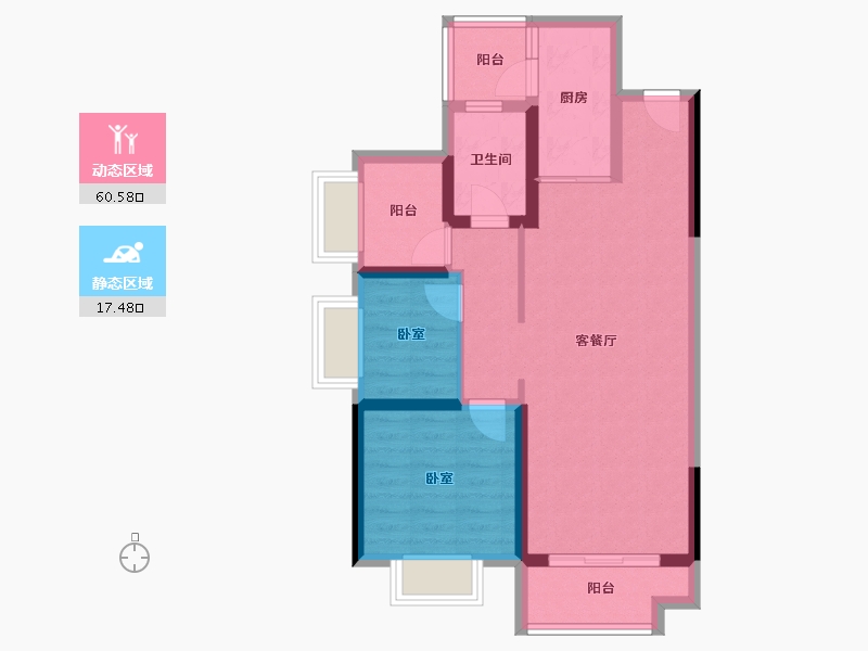 广东省-中山市-金乐上东城-68.80-户型库-动静分区