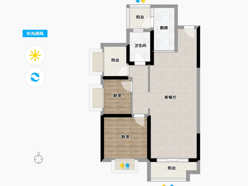 广东省-中山市-金乐上东城-68.80-户型库-采光通风