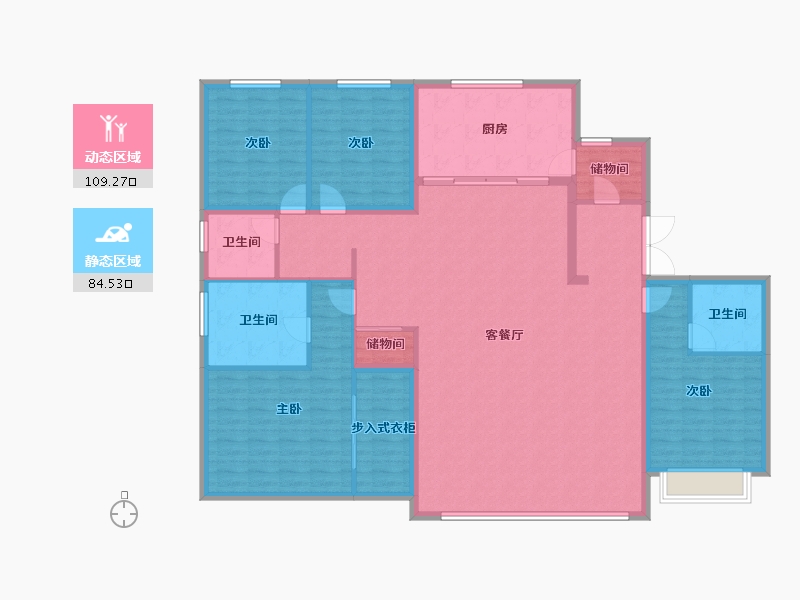 河北省-石家庄市-龙湖天奕-178.40-户型库-动静分区