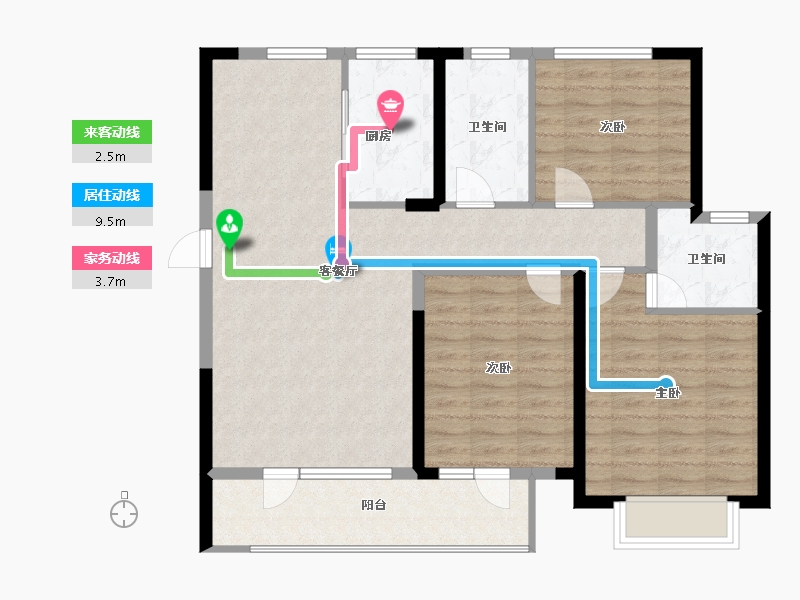 山东省-青岛市-世茂锦域-96.19-户型库-动静线