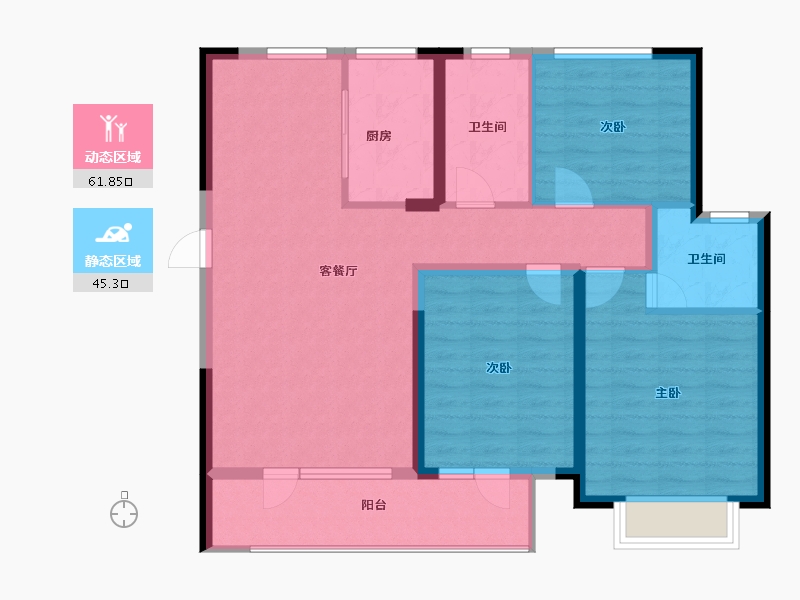 山东省-青岛市-世茂锦域-96.19-户型库-动静分区