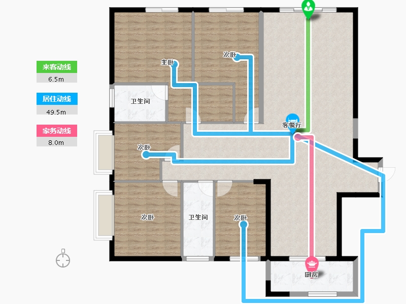 湖南省-长沙市-湘江颂-163.72-户型库-动静线