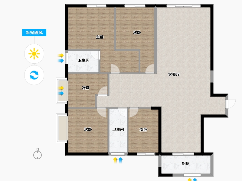 湖南省-长沙市-湘江颂-163.72-户型库-采光通风