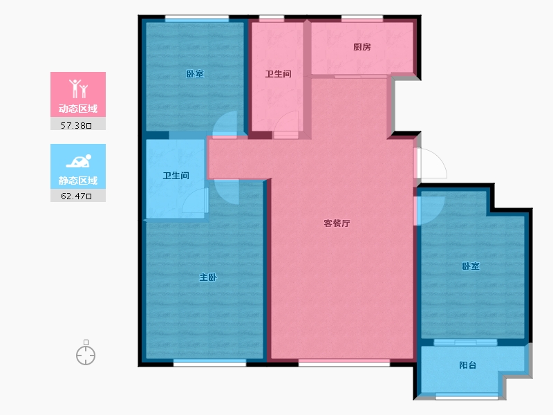 山东省-潍坊市-中冶潍坊公馆-108.00-户型库-动静分区