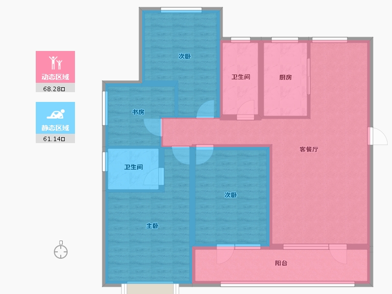 山东省-青岛市-世茂锦域-115.45-户型库-动静分区