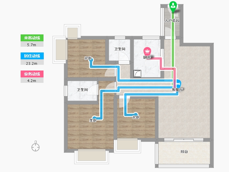 四川省-泸州市-阳光国际城-84.97-户型库-动静线