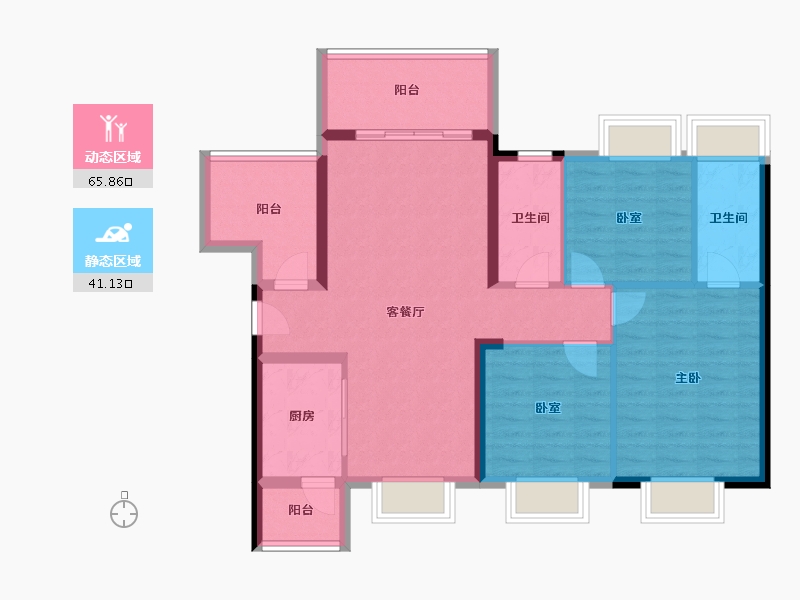 广东省-中山市-金乐上东城-96.00-户型库-动静分区