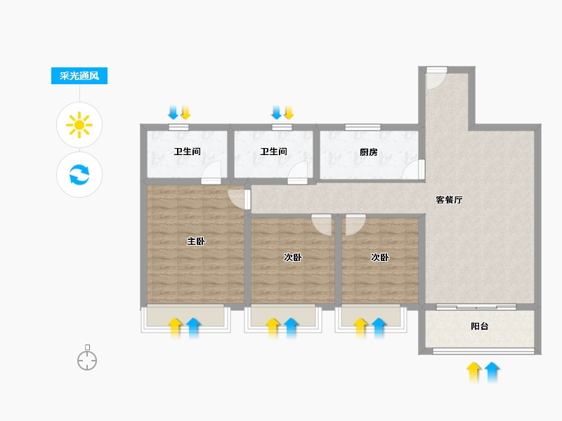 山东省-青岛市-青岛海信依云小镇-102.40-户型库-采光通风