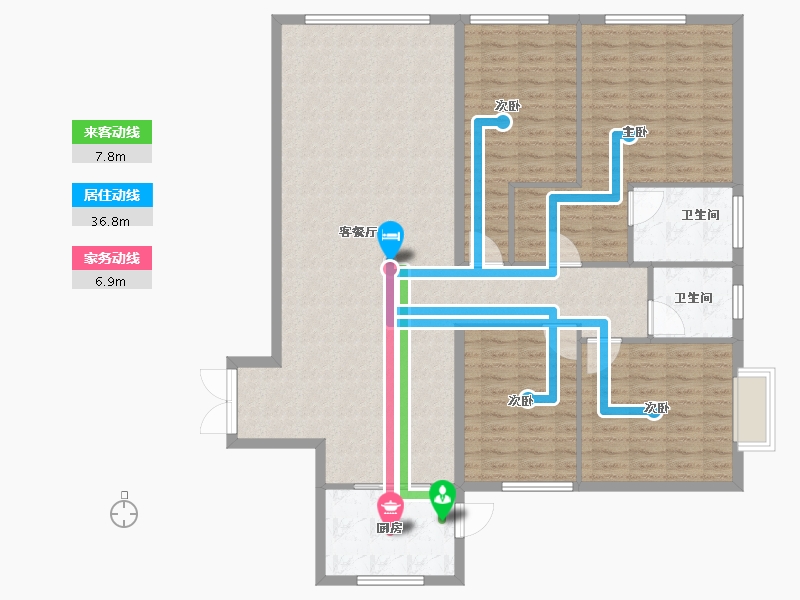 湖南省-长沙市-湘江颂-145.60-户型库-动静线