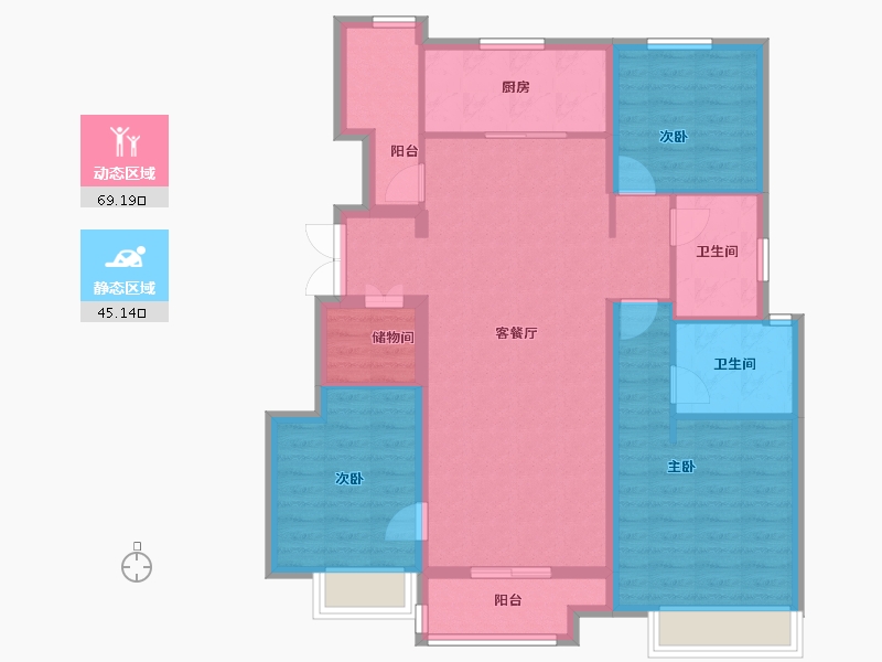 河北省-石家庄市-万科正定文化村-102.40-户型库-动静分区