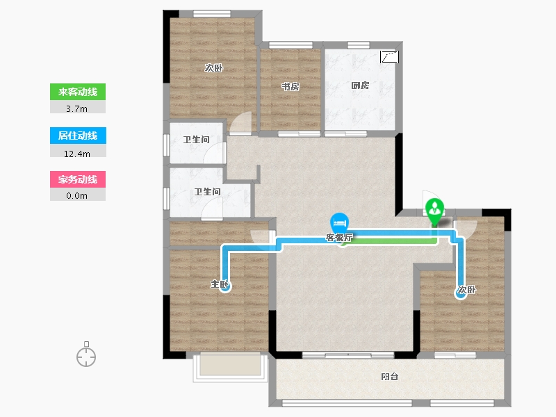 浙江省-宁波市-万科·朗拾-116.80-户型库-动静线