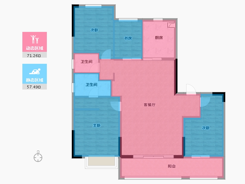 浙江省-宁波市-万科·朗拾-116.80-户型库-动静分区