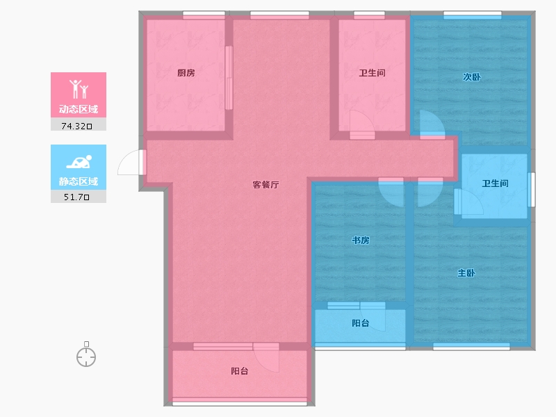 山东省-青岛市-碧水明珠-111.54-户型库-动静分区