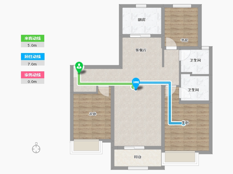 河北省-石家庄市-万科正定文化村-82.53-户型库-动静线