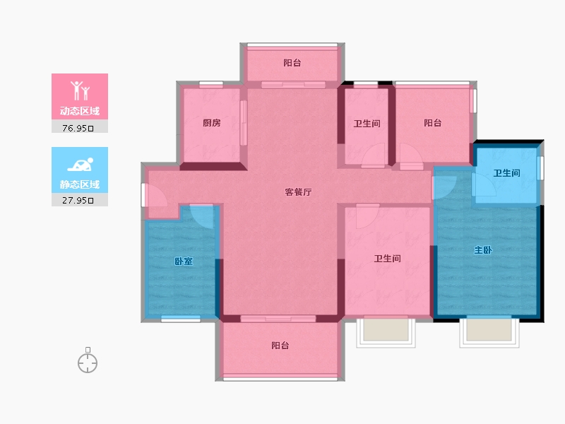 广东省-中山市-鸿基山水印象-92.80-户型库-动静分区