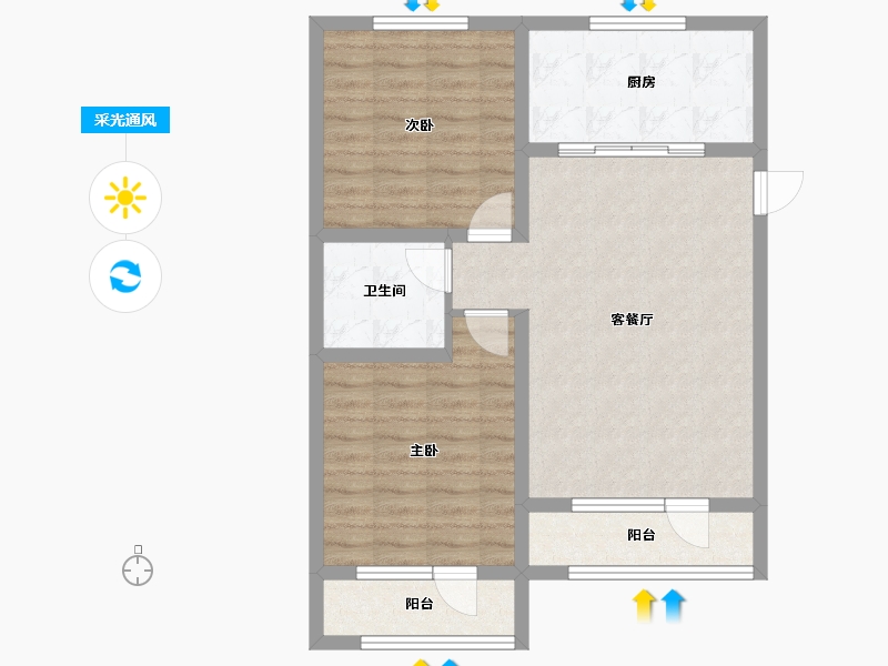 山东省-青岛市-碧水明珠-74.96-户型库-采光通风