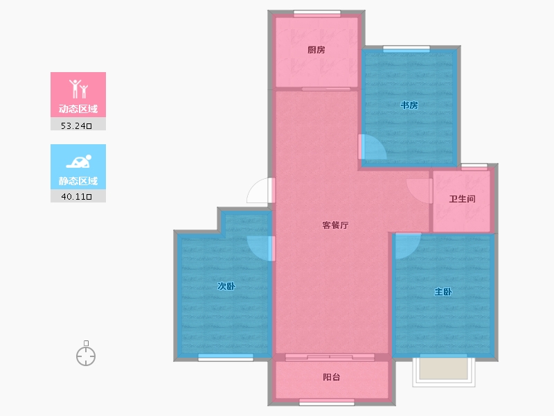 山东省-青岛市-鲁商泰晤士小镇-84.00-户型库-动静分区