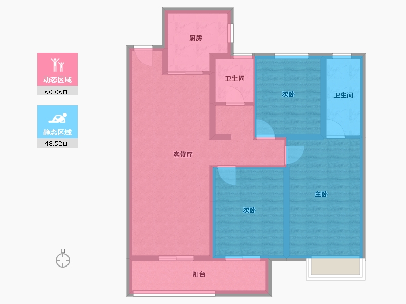 陕西省-西安市-保利和光尘樾-97.00-户型库-动静分区