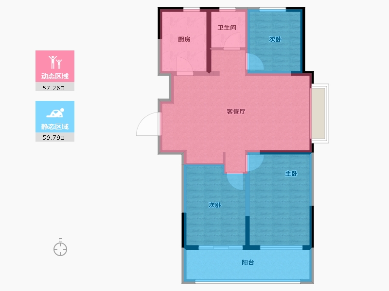 山东省-临沂市-城建·锦绣里-105.61-户型库-动静分区