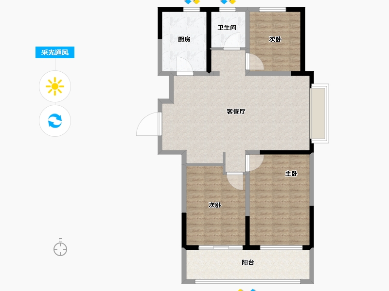 山东省-临沂市-城建·锦绣里-105.61-户型库-采光通风