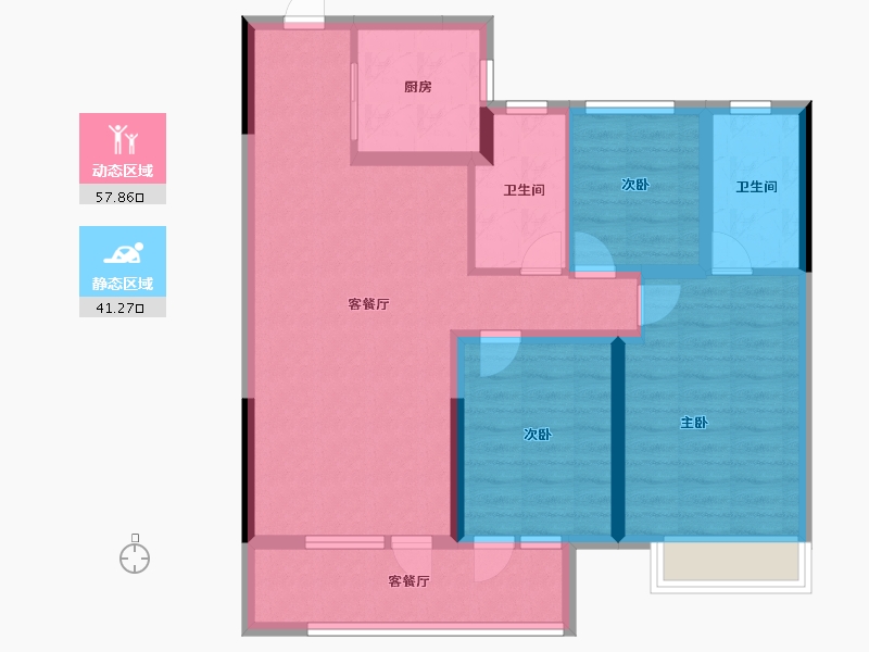 山东省-青岛市-龙湖春江天越-88.00-户型库-动静分区