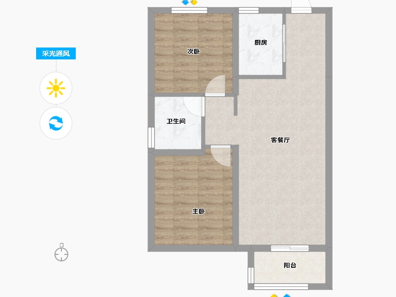 河北省-石家庄市-万科正定文化村-61.82-户型库-采光通风