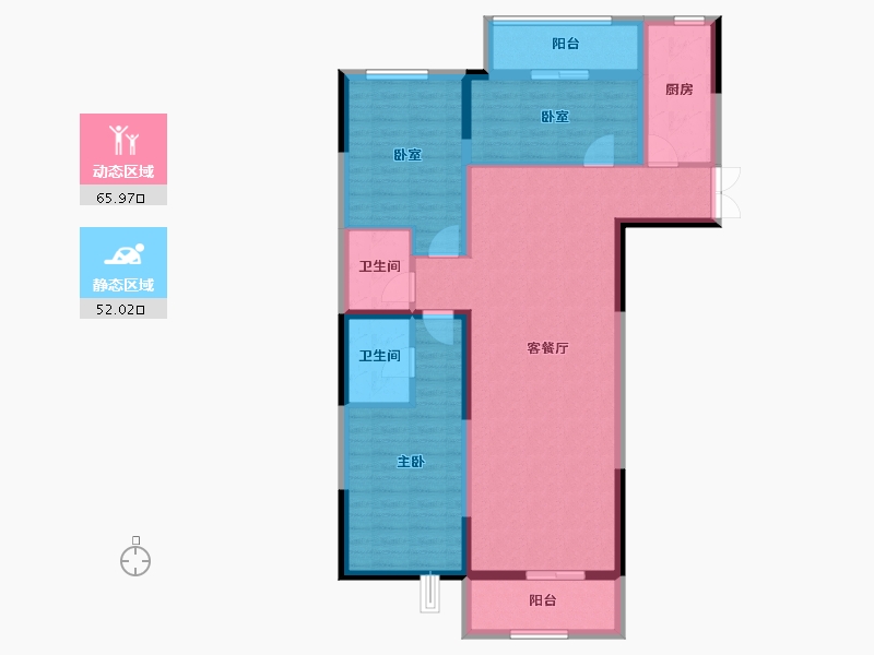 河北省-石家庄市-长丰路6号-105.65-户型库-动静分区