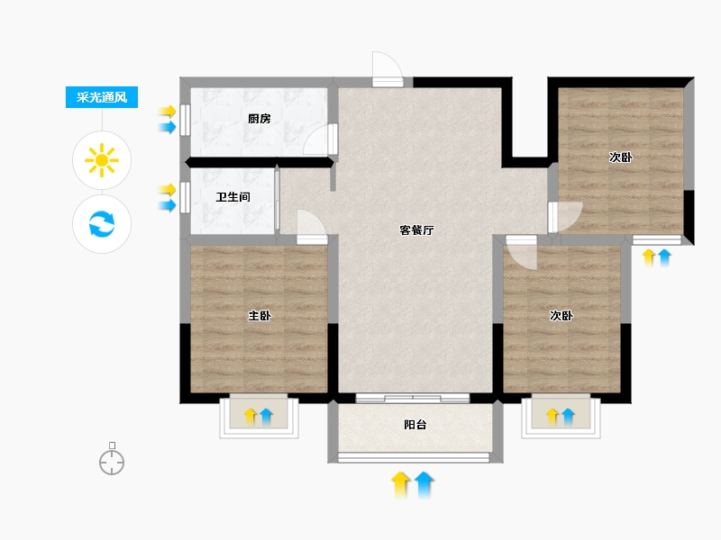 河南省-濮阳市-西湖春天-89.00-户型库-采光通风