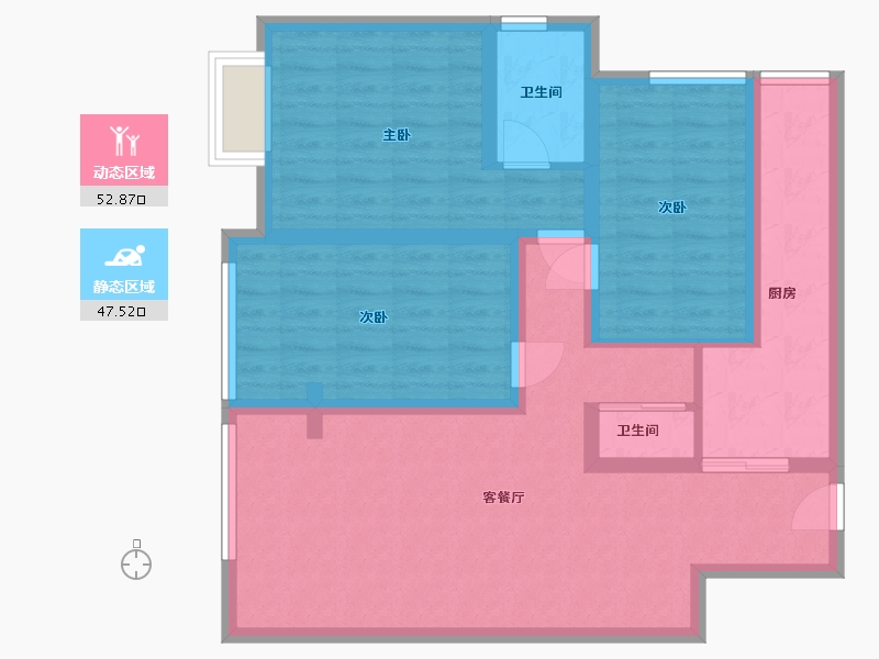 四川省-绵阳市-水晶郦城-99.00-户型库-动静分区