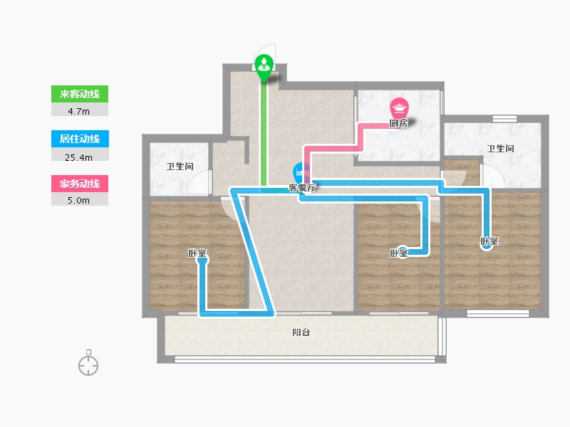 浙江省-宁波市-绿城·滨河鸣翠-94.22-户型库-动静线