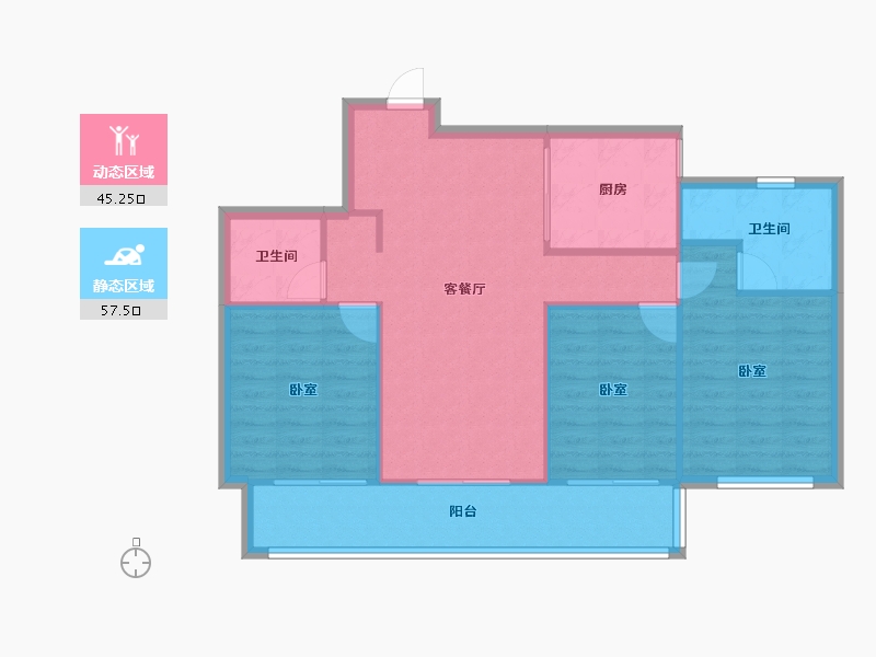 浙江省-宁波市-绿城·滨河鸣翠-94.22-户型库-动静分区