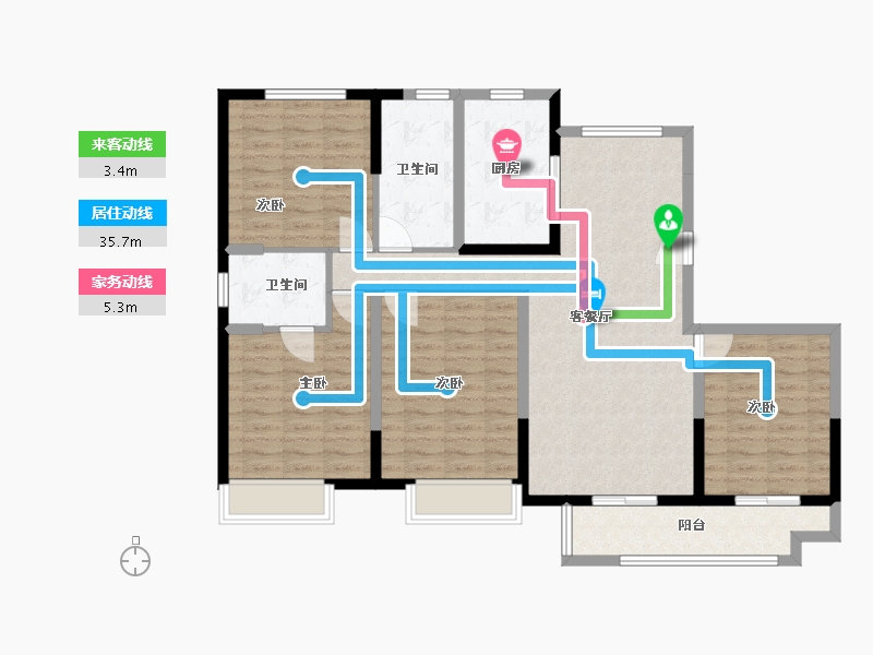 浙江省-嘉兴市-文汇景苑-113.00-户型库-动静线