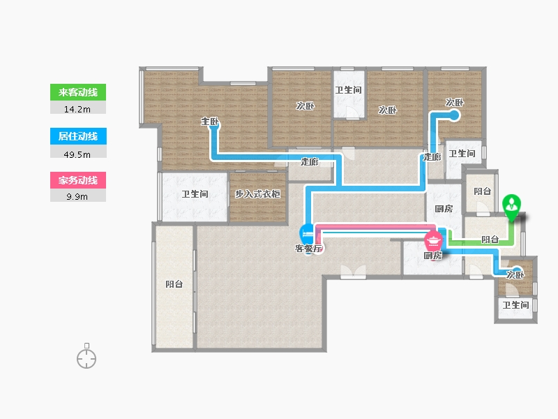 上海-上海市-白金湾府邸-312.00-户型库-动静线