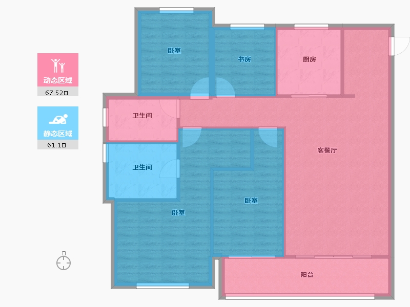 浙江省-宁波市-绿城·滨河鸣翠-117.66-户型库-动静分区