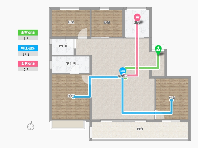 山东省-临沂市-碧桂园云顶-148.80-户型库-动静线