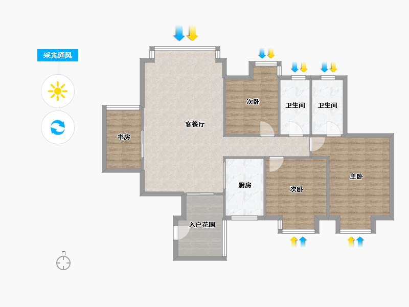 贵州省-贵阳市-睿力上城-100.00-户型库-采光通风