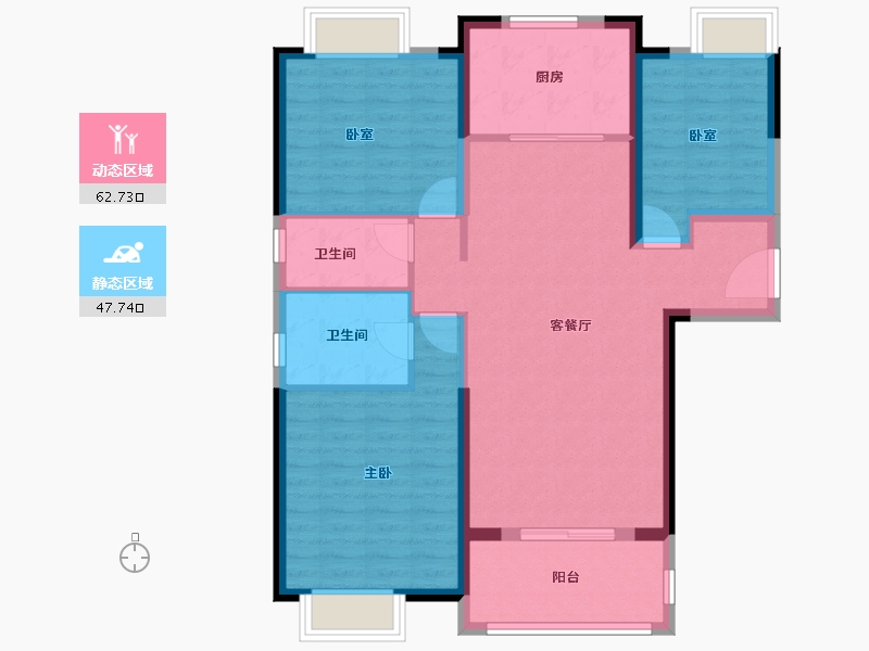 湖北省-武汉市-地铁盛观尚城-99.78-户型库-动静分区