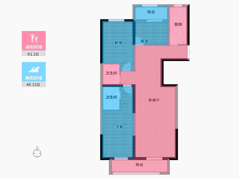 河北省-石家庄市-长丰路6号-95.30-户型库-动静分区