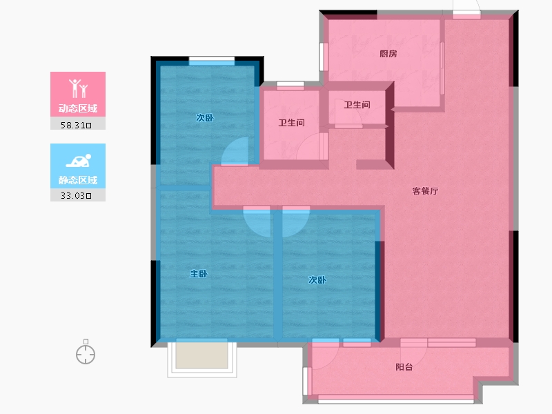 山东省-青岛市-龙湖春江天越-80.00-户型库-动静分区