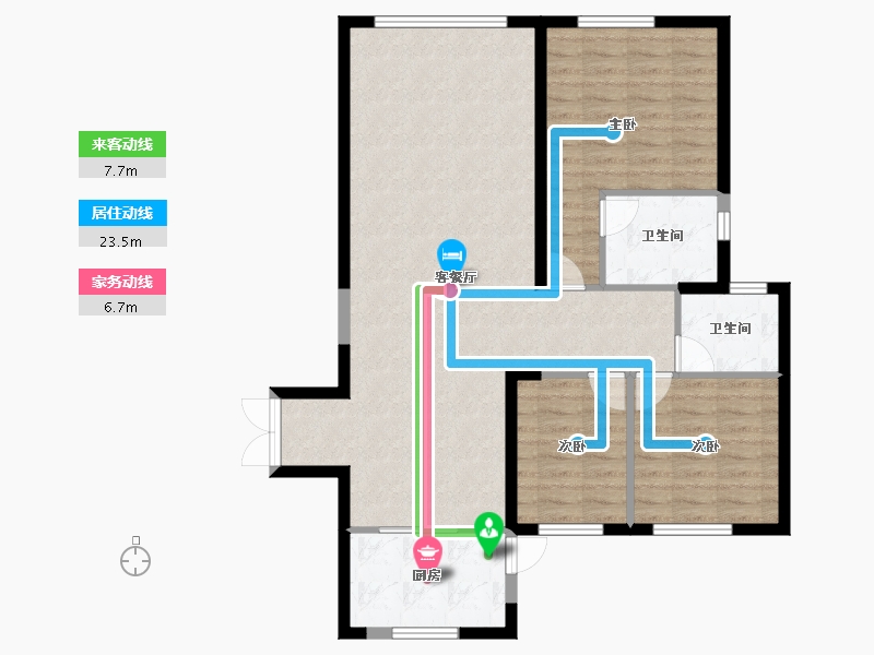 湖南省-长沙市-湘江颂-97.75-户型库-动静线