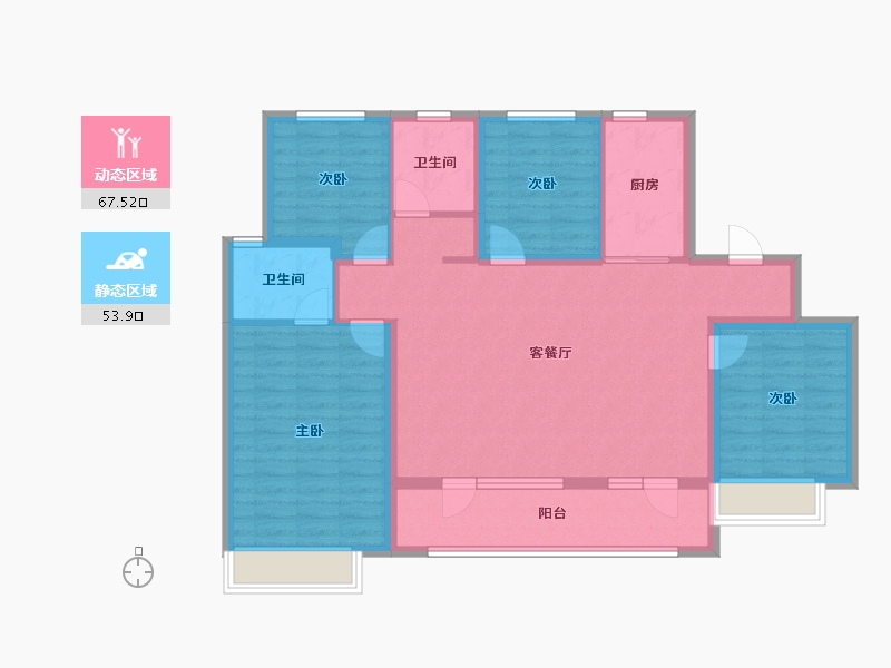 山东省-青岛市-越秀星汇城-109.01-户型库-动静分区