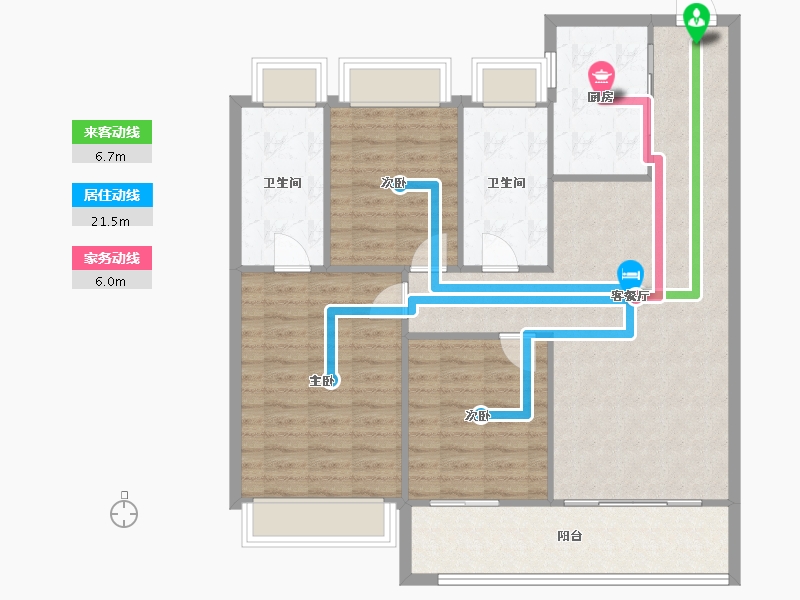 江苏省-苏州市-上城时光-105.00-户型库-动静线