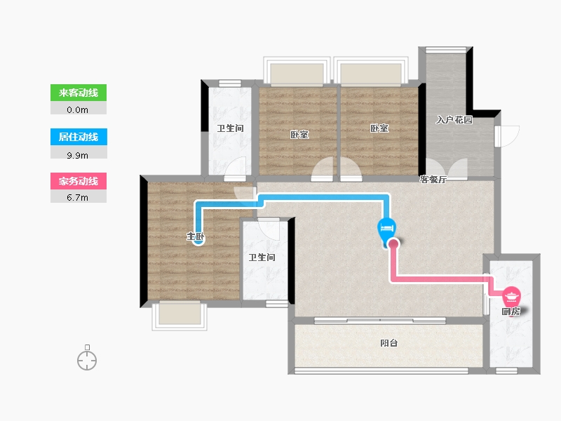 重庆-重庆市-中建瑾和城-105.71-户型库-动静线