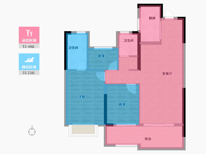 湖南省-长沙市-南崇九颂江山印-77.60-户型库-动静分区